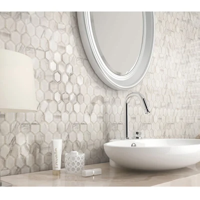  China proveedor 300x300mm forma hexagonal baldosas mosaico de vidrio