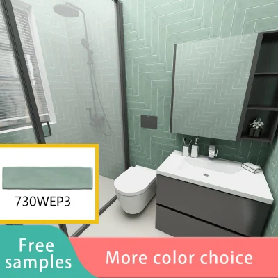 75X300 Nuevo diseño de color verde oscuro borde de la onda de Metro de porcelana de azulejos de cerámica para decoración de la casa