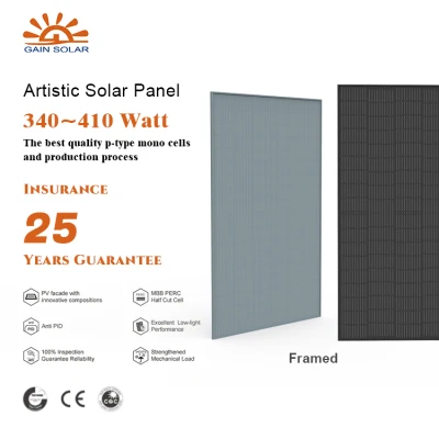 La energía solar en el Hormigón mosaico Mosaico de la luz solar en arcilla Tejas de montaje de paneles solares para el desarrollo del sistema de teja negra