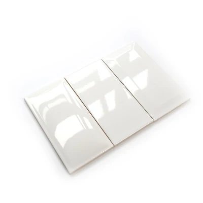  White 75x150mm Diseño Backsplashes moderna cocina de cerámica esmaltada Azulejos Metro