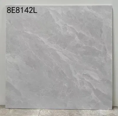 Baldosas de porcelana de piso de cerámica pulida gris brillante patrón 80X80 Pisos de mármol