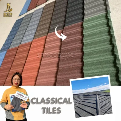 En Stock Classic Decra Stone Coated Roof Tiles personalizado 0,4mm Chapa metálica de zinc