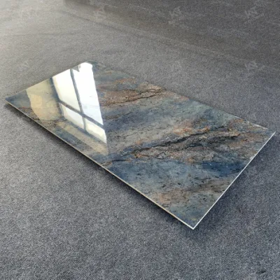 Vidrio pulido 750X1500 mármol apariencia porcelana mármol Gran Slab Baldosas de suelo