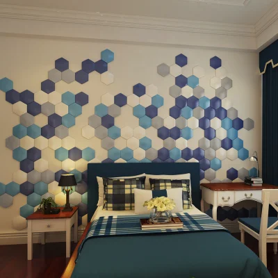 Decoración mural mosaico de cuero en 3D la pegatina de pared de azulejos pequeños