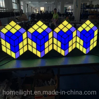 3D LED Cubo mágico de la pared interior de la pared para la etapa KTV parte DJ