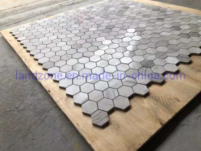 Hexagonal de promoción de los valores de fábrica mosaico de mármol natural