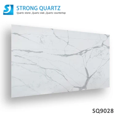 Precio de losa de cuarzo Calacatta modernos azulejos de pared gabinetes de cocina de los diseños para espacios pequeños de Foshan