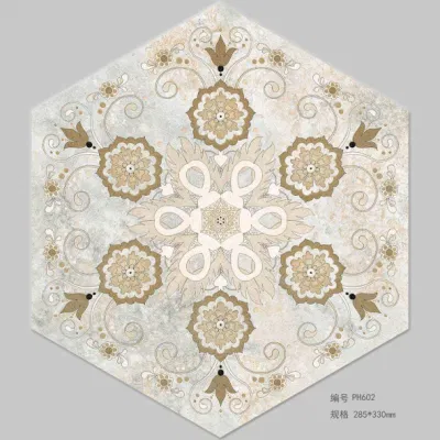 El arte hexagonal de cerámica azulejos para baño del suelo y pared