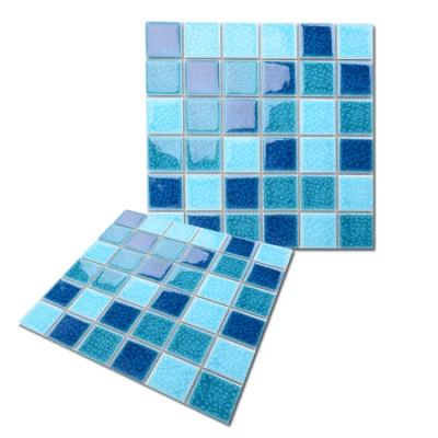 Azulado Azul mano pintado de Porcelana mezcla Azul Mosaico Piscina Mosaico para la cubierta de la cocina