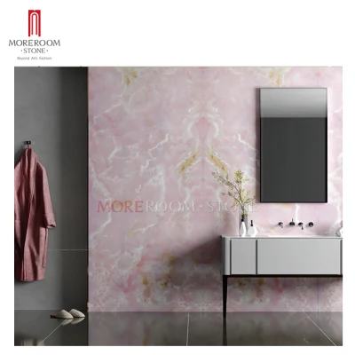  Baño Ducha decorativos de pared pulida Cuarzo Rosa Rosa Onyx de pared de azulejos de porcelana y pavimentos