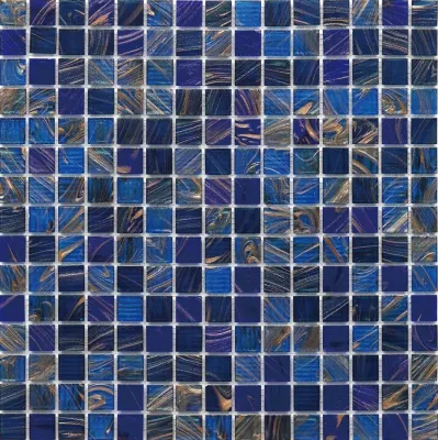 Symphony Navy Blue Iridescent decoración del hogar elemento de diseño Colorful Swimming Piscina Mosaico de vidrio Fabricante
