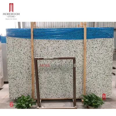 China Aritificial decorativo blanco piedra losa terrazo baldosas/proveedor para el piso/pared