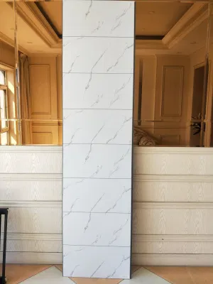 600mm ancho Blanco mármol efecto azulejo Corte PVC Ducha Baño Panel de revestimiento de pared