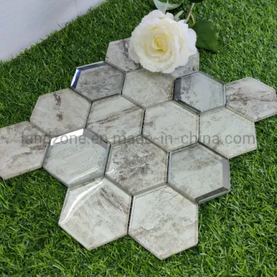 Espejo borde Gris patrón Cristal decoración de pared Mosaico Tile