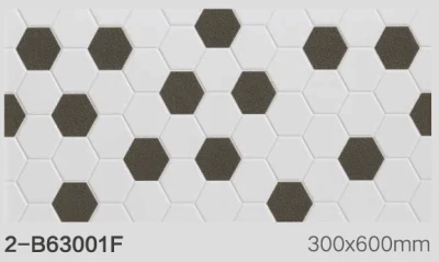 300x600mm de tamaño 3D de la pared de cristal cerámico hexagonal para la cocina Backsplash baldosas