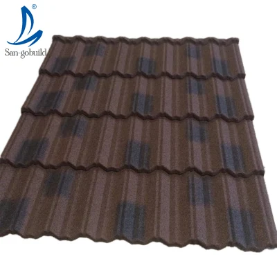Larga vida útil del material de construcción de techos de metal/Teja de acero recubierto de hojas de piedra