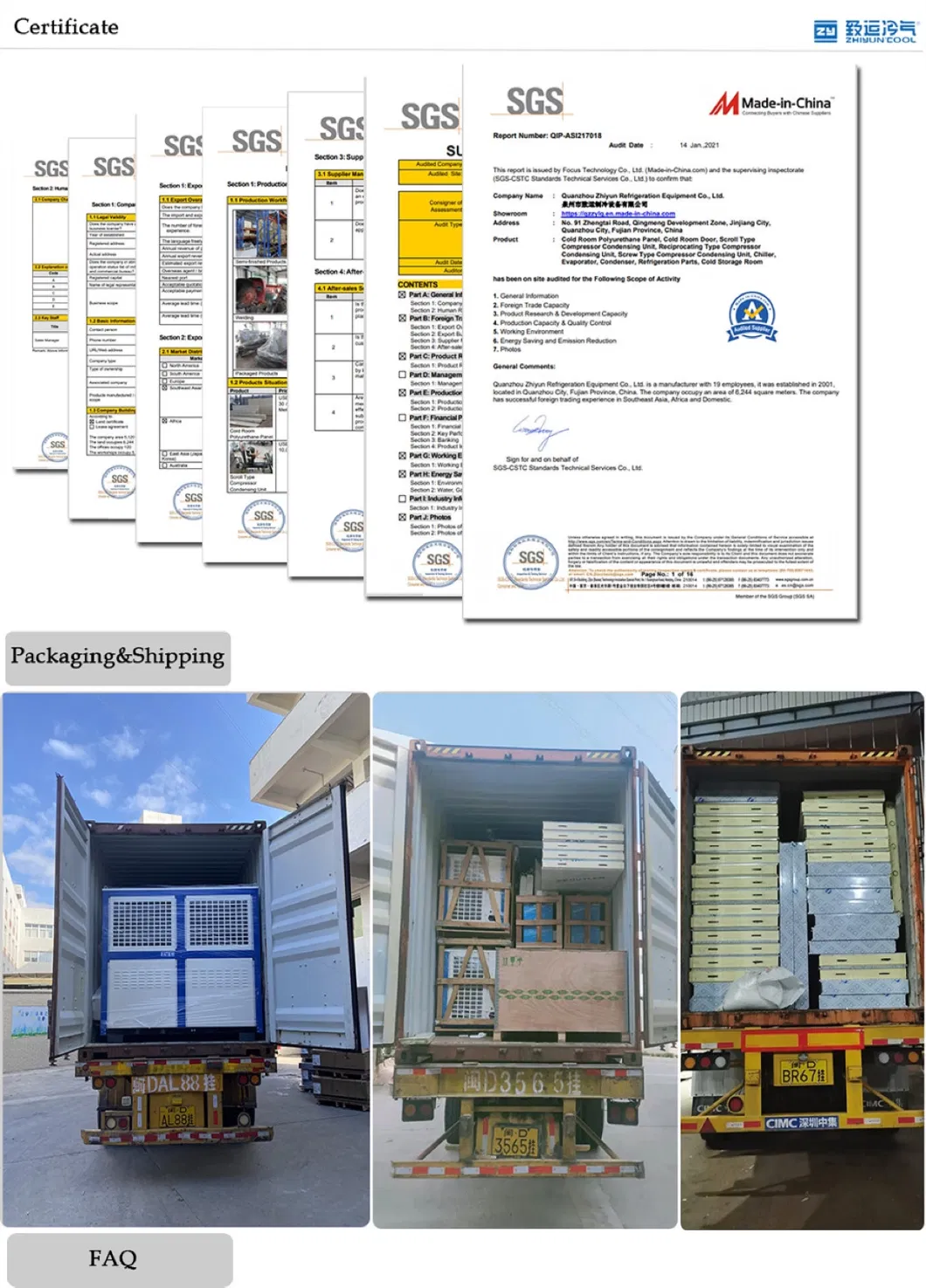 Competitive Factory Price Cold Room Freezer Room for Egg Chiller Room