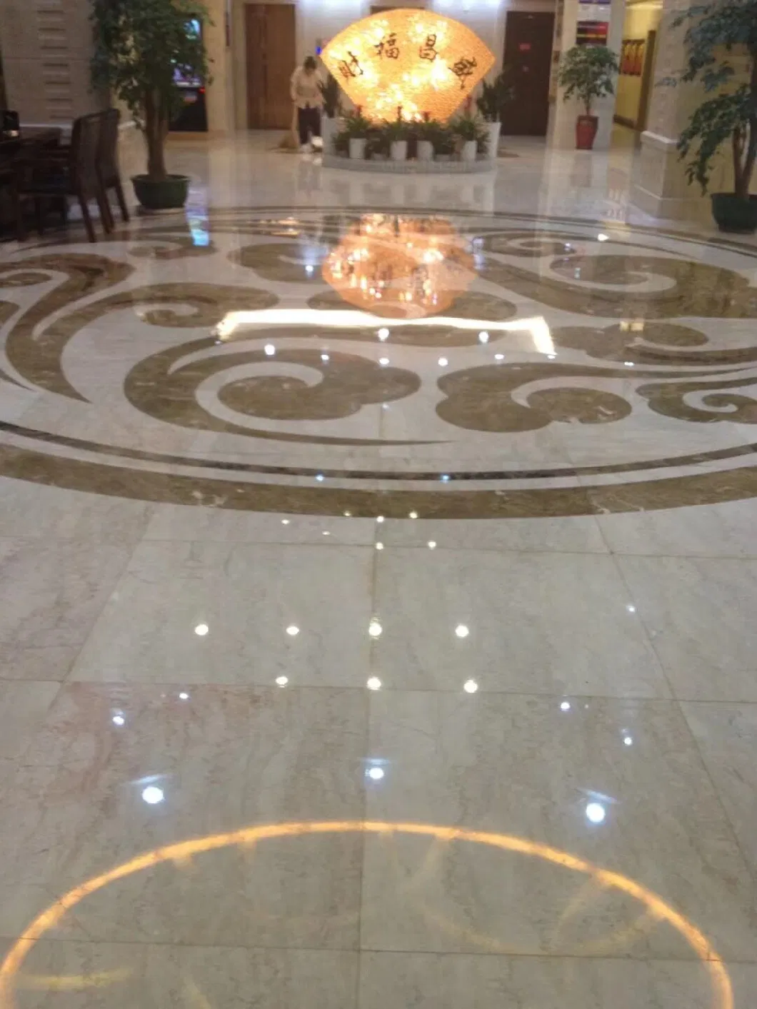 Polished Rose Beige Crema Marble Tile Slab Flooring Tops