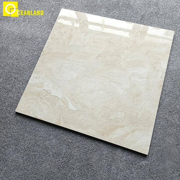 600 X 600mm Natural Brown Polished Porcelain Tiles Floor