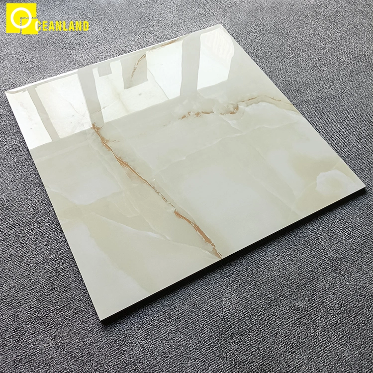 600 X 600mm Natural Brown Polished Porcelain Tiles Floor