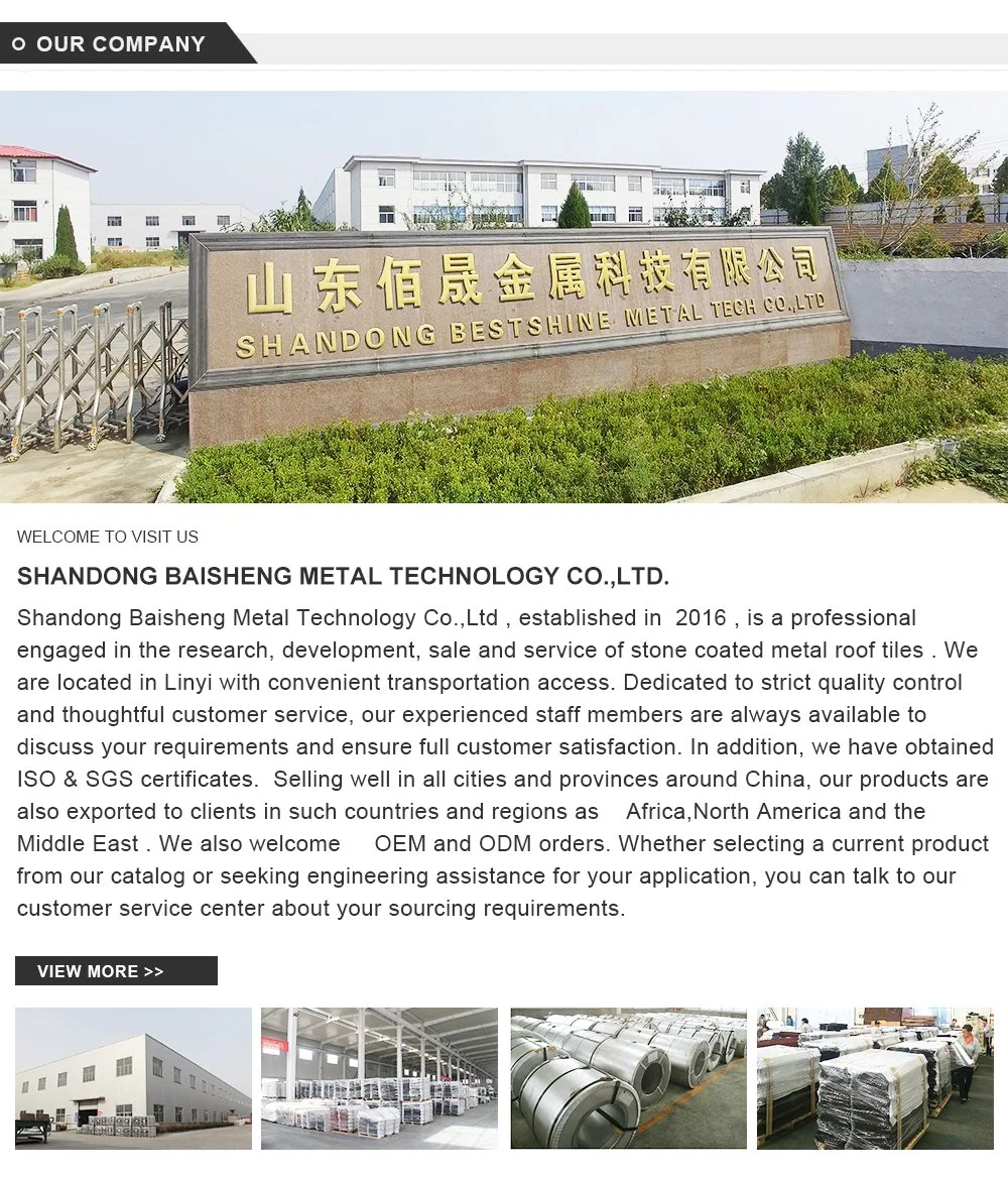 Classic Weather Resistant Galvanized Roofing Material Stone Coated Metal Roof Tiles