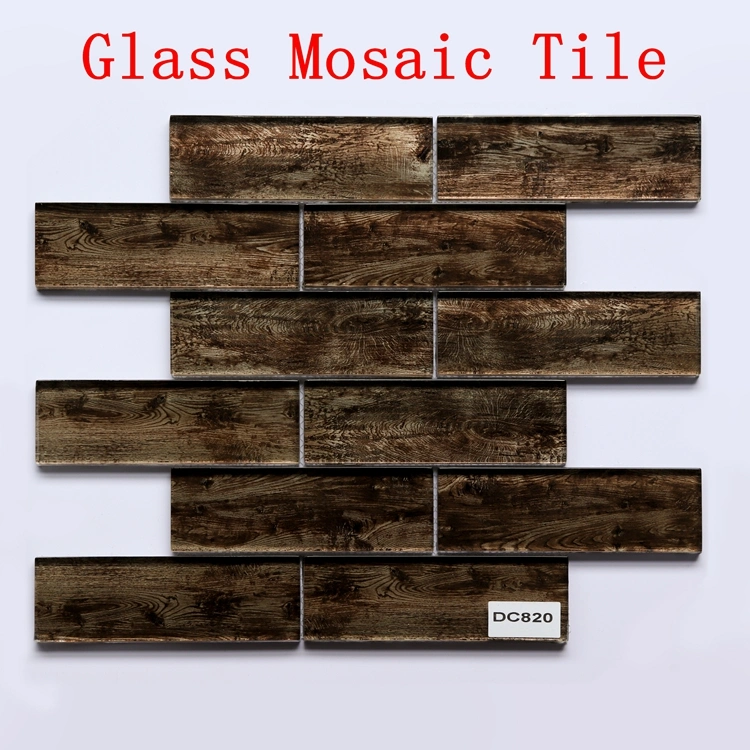 Crystal Glass Diamond Mosaic Resin Conch Tile Rose Gold Wave Backsplash Brown and Beige Tiles--Glass Tiles