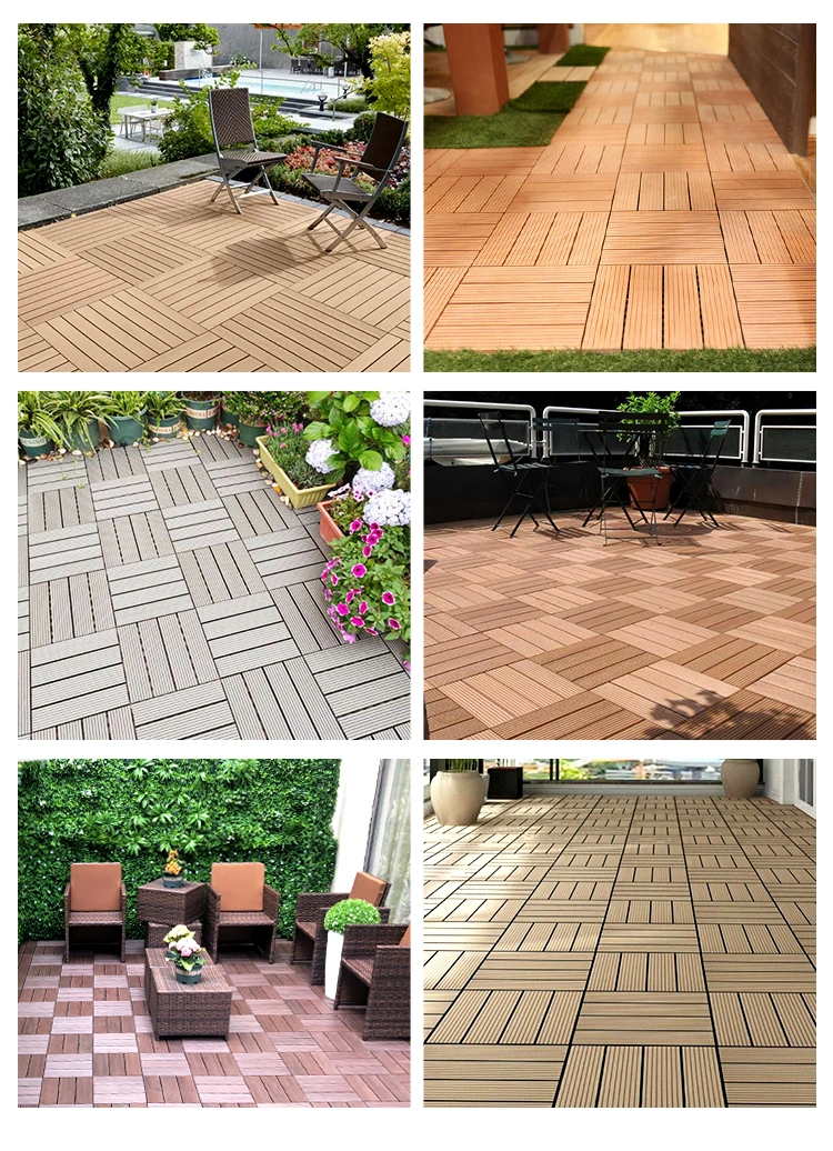 WPC DIY Wood-Plastic Composite Patio Deck Tiles 3D Interlocking Decking Floor Tile