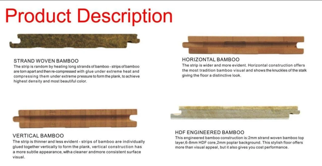 Manufacturers Outdoor Heavy Bamboo Flooring Warm Environmental Floor Tiles for Home Decoration From China