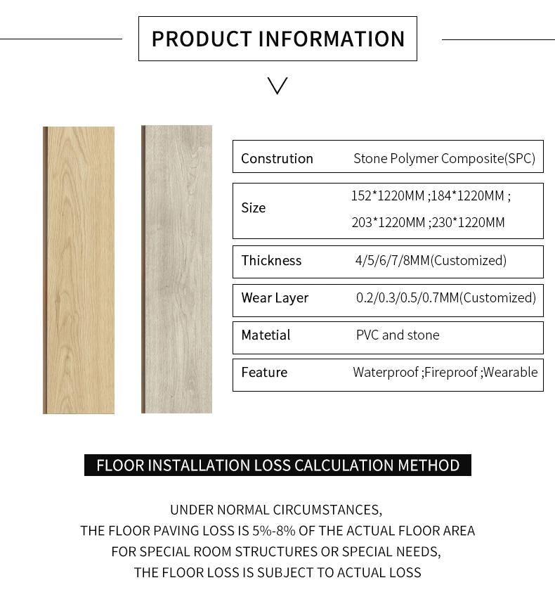 Wholesale Anti-Slip Waterproof for Livingroom Floor 4-6mm Luxury Spc Flooring