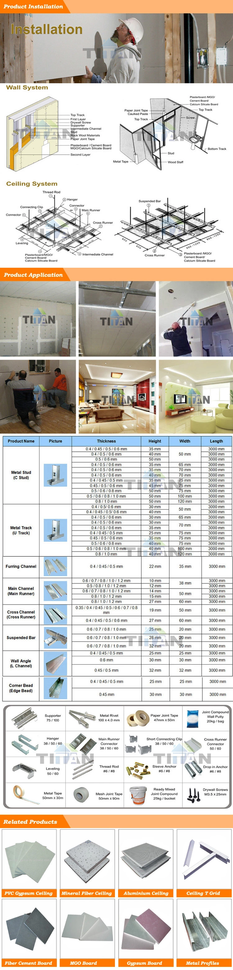 Waterproof Fireproof Insulated Patterned Decorative Drywall Gypsum Plasterboard Ceiling Board