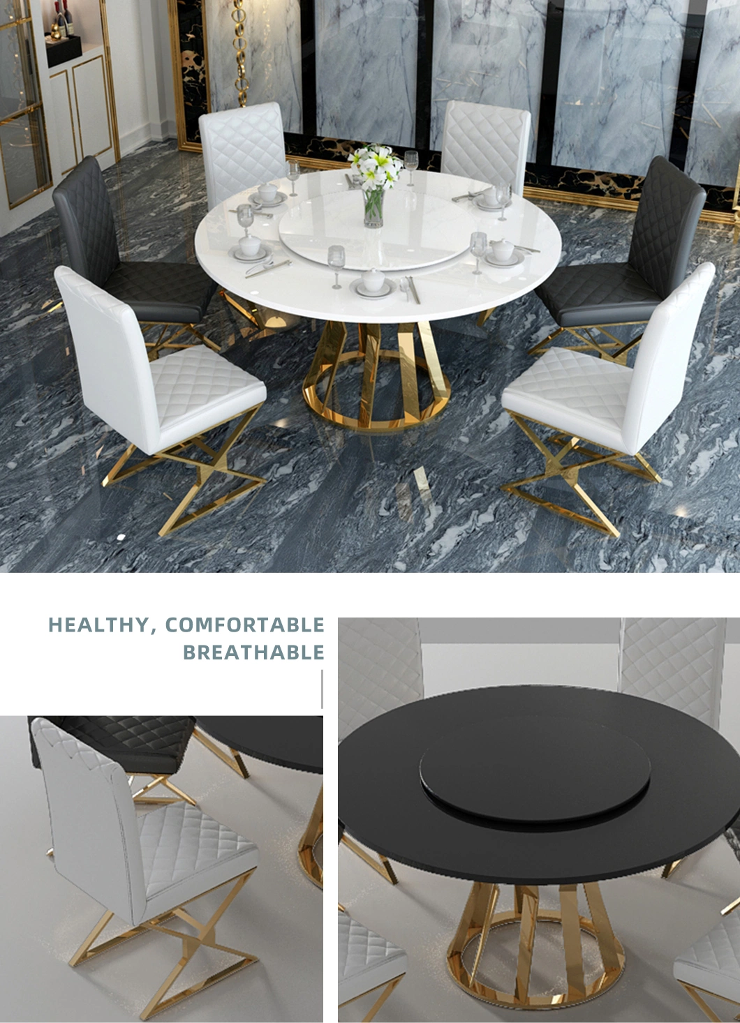 Modern Dining Room Furniture Restaurant Metal Dining Chairs Hotel Banquet Dining Set