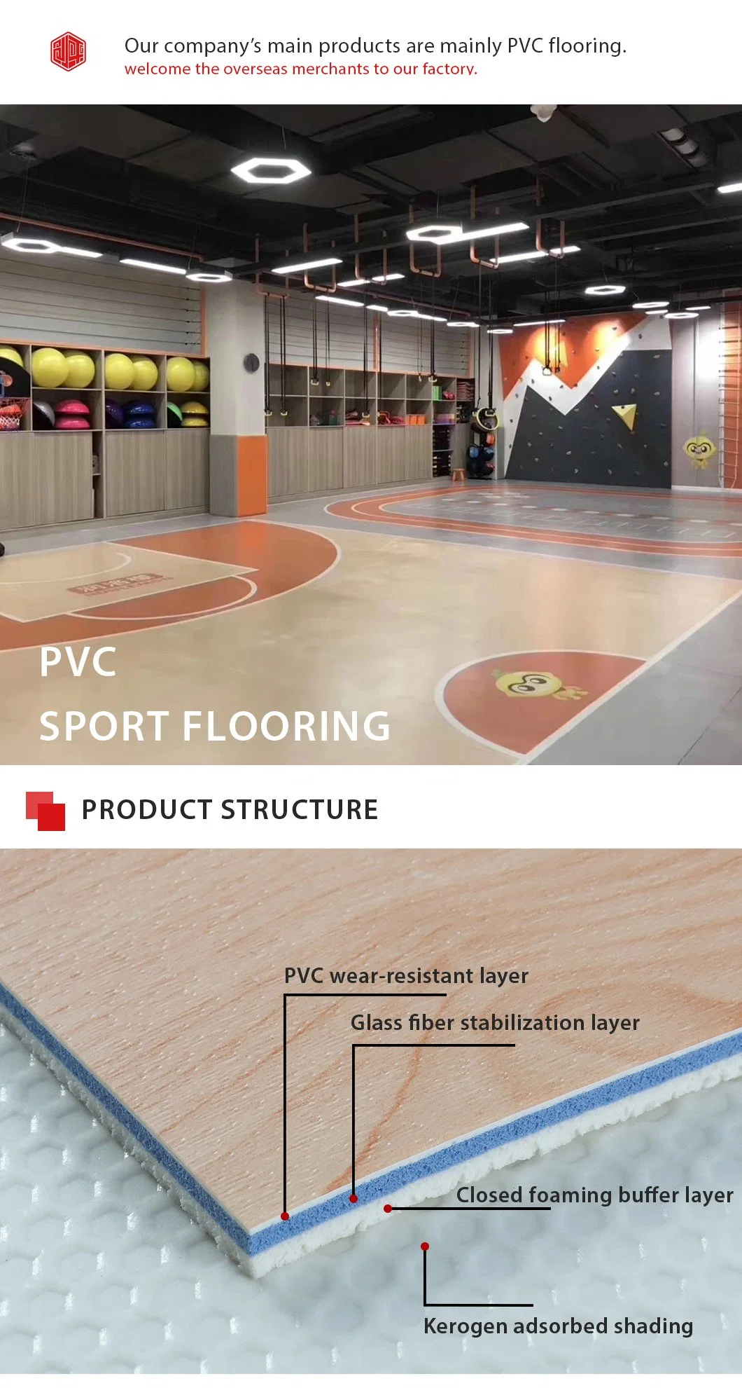 Thermal Insulation 2023 New Wood Veneer Flooring PVC Sports Floor