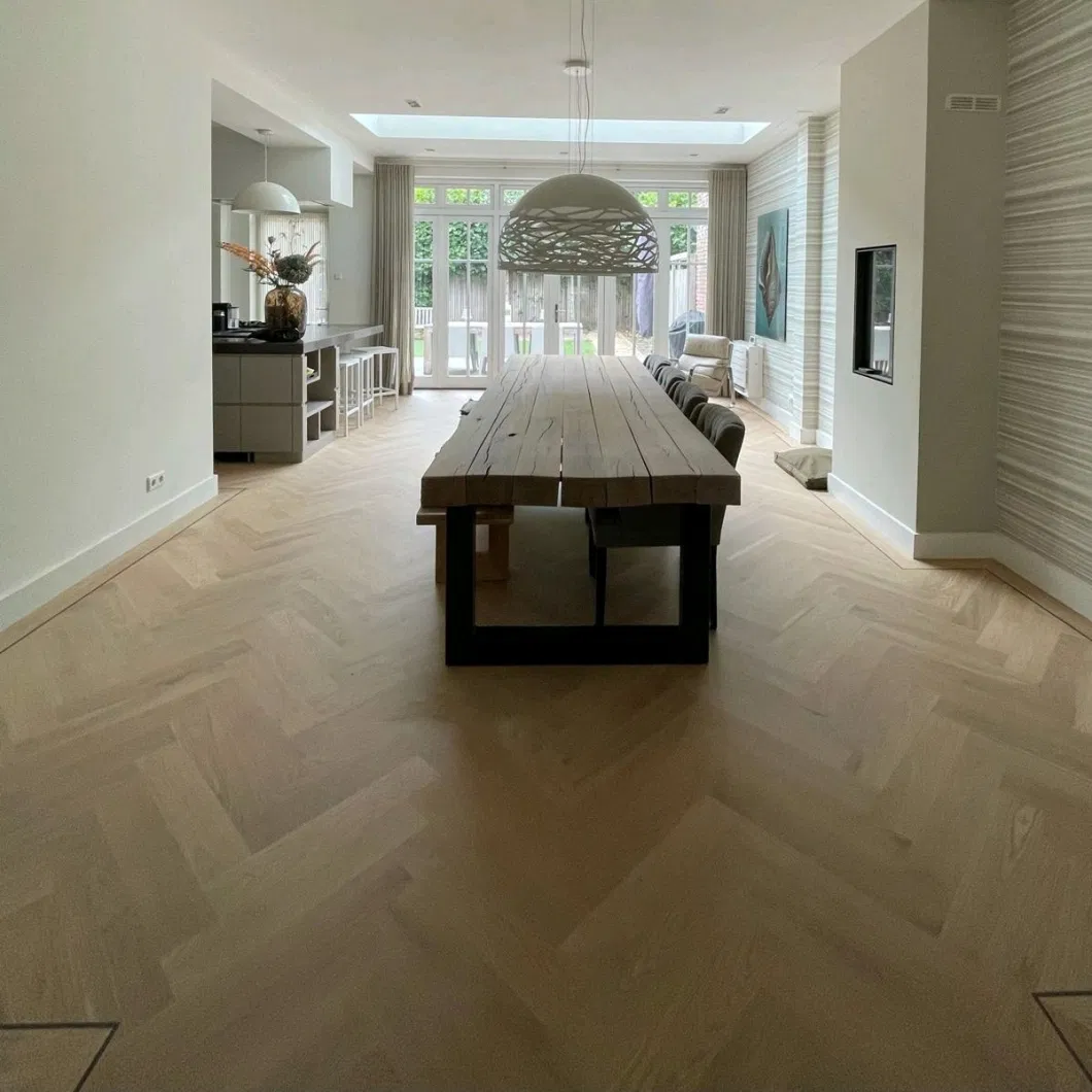 Light Smoked Color Engineer Oak Wood Floor Dotan Grey White Oak Engineered Flooring