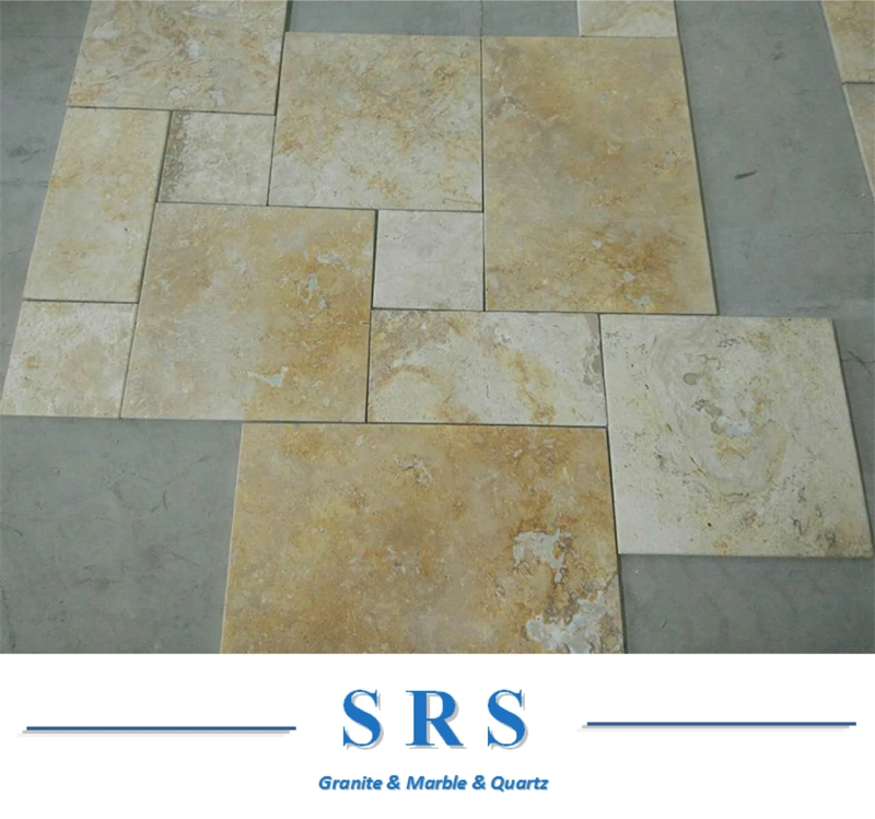 Natural Honed French Cut Beige Travertine Tiles for Kitchen/Bathroom/Livingroom/Swimming Pool/ Floor