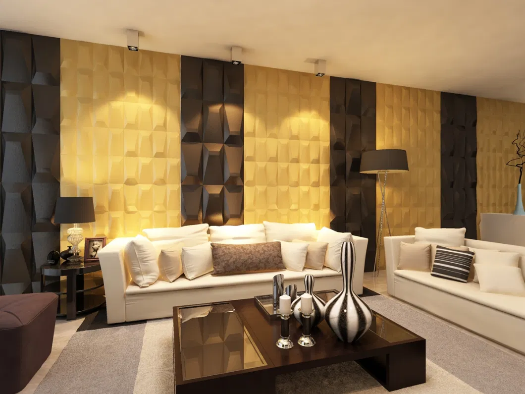 Bedroom Furniture 3D Soft Wall Tiles Synthetic PU Leather Wallpaper