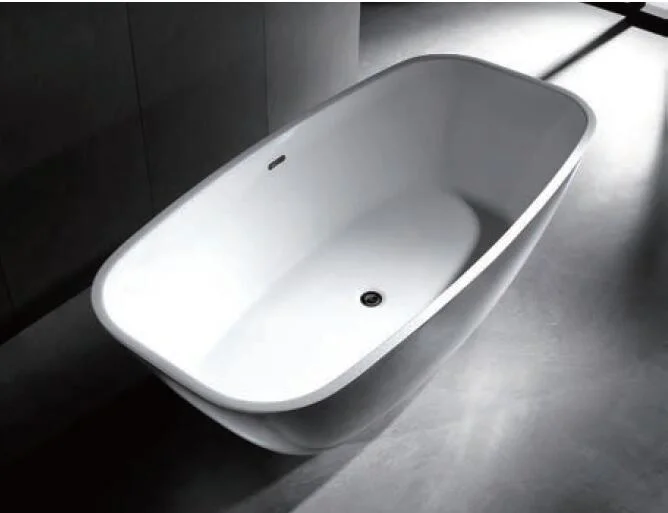 Grey Color Free Standing Bathtub Soaking Tub with Overflow Q169