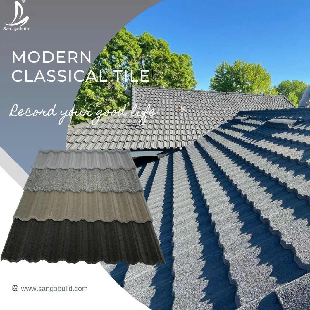 in Stock Classic Decra Stone Coated Roof Tiles Customized 0.4mm Metal Zinc Roofing Sheet