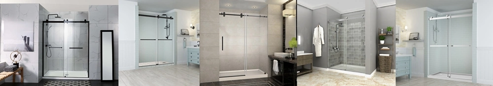 Wholesale Tempered Glass Designed Semi-Framed Bathroom Products Sliding Shower Door Glass Enclosure