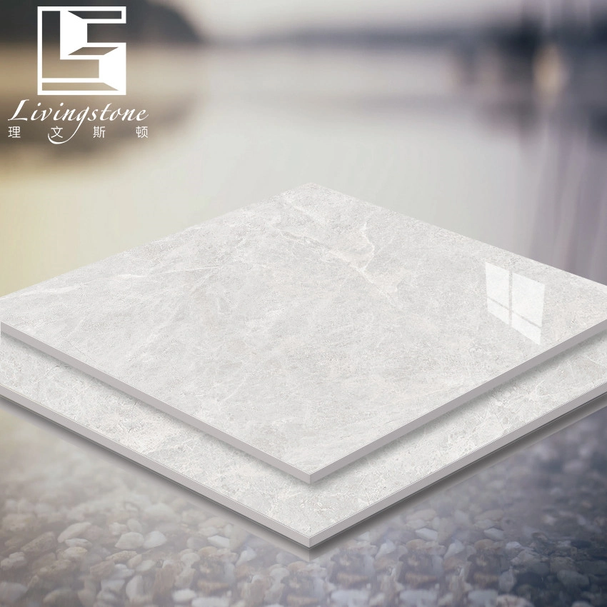 Light Grey Full Polished Marble Design Porcelain Floor Tiles for Villa