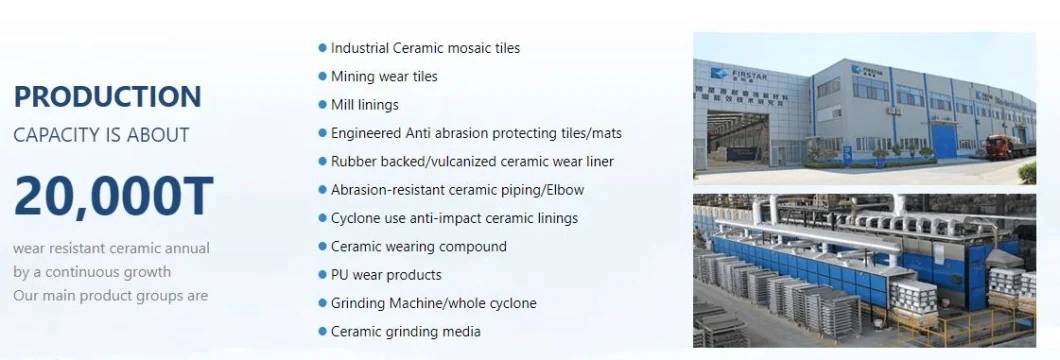 Abrasive Wear Resistant Alumina Ceramic Trapezoidal Pipe Tiles for Cyclones Liner