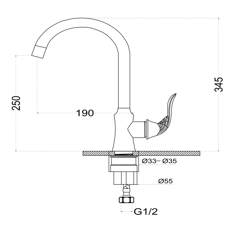 Distributor Luxurious Kitchen Faucet Taps Traditional Wall Mounted Kitchen Mixers Chrome Plated