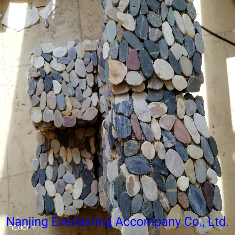 Sliced Polished Natural Stone Pebbles Mosaic Wall &amp; Floor Tile