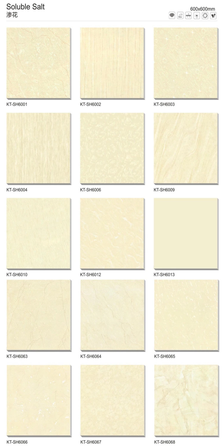 Glossy Surface Ivory White Nano Polished Soluble Salt Porcelain Floor Tiles