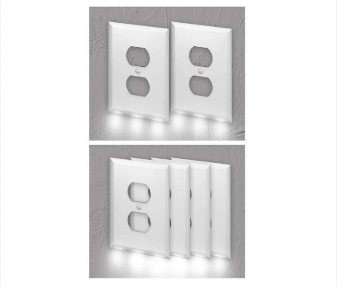 Wallplate with LED Night Light, 15AMP, Ivory