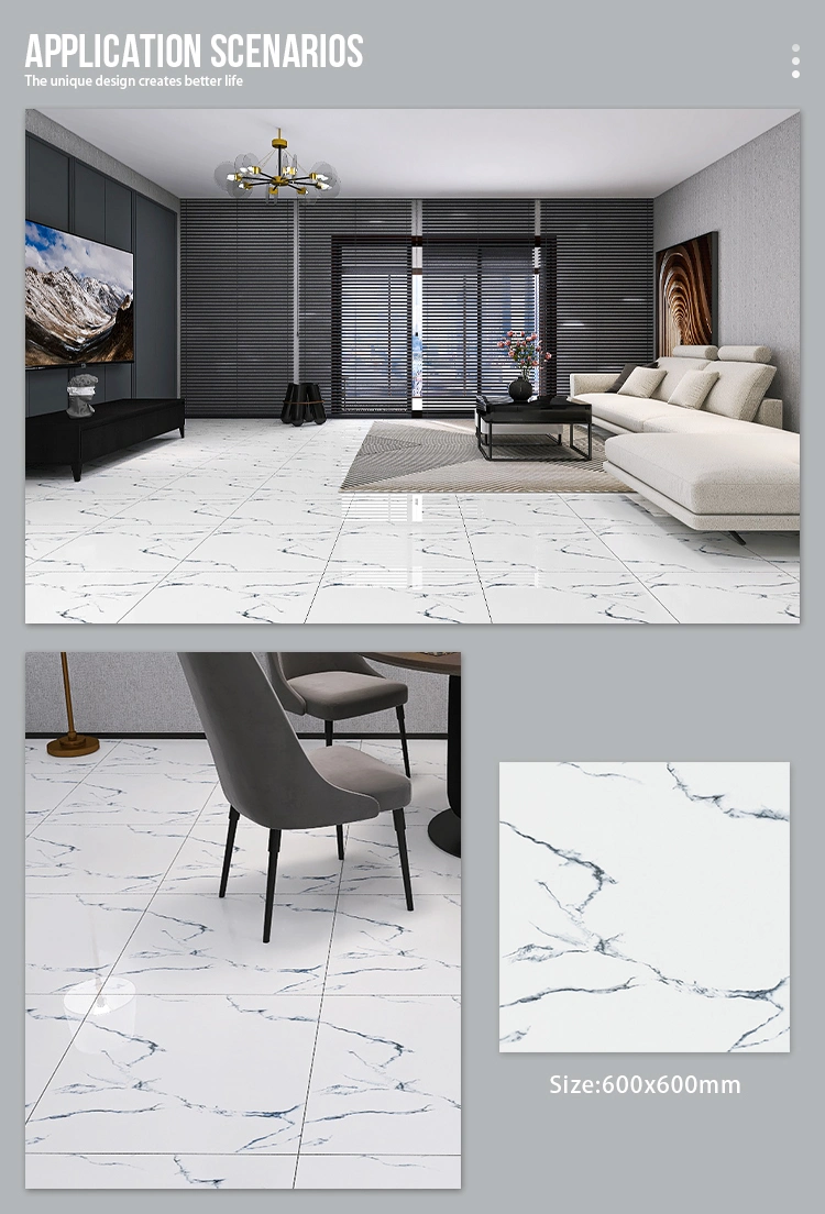 Floor Tile High Quality Glaze Ceramic Porcelain 60 60 Rustic Polished Tiles Interior Wall Hotel Modern Metal Imitation Glossy