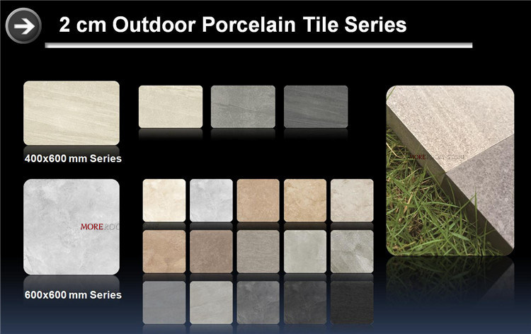 20mm Non Slip Rustic Porcelain Tiles for Indoor Outdoor