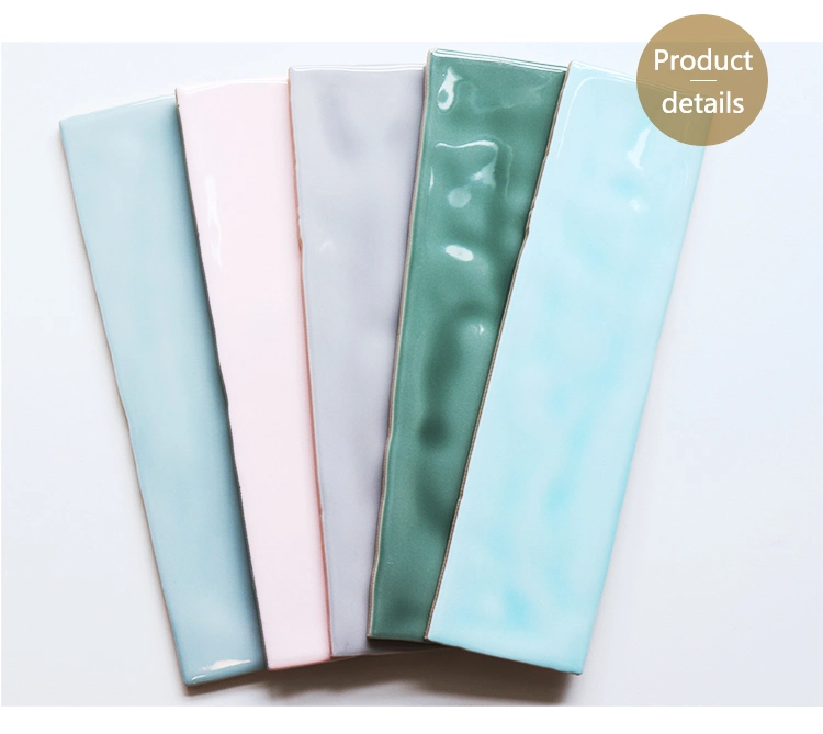 Macaron Pastel Color Subway Tiles Interior Wall Tiles Glossy, Wavy 75X300