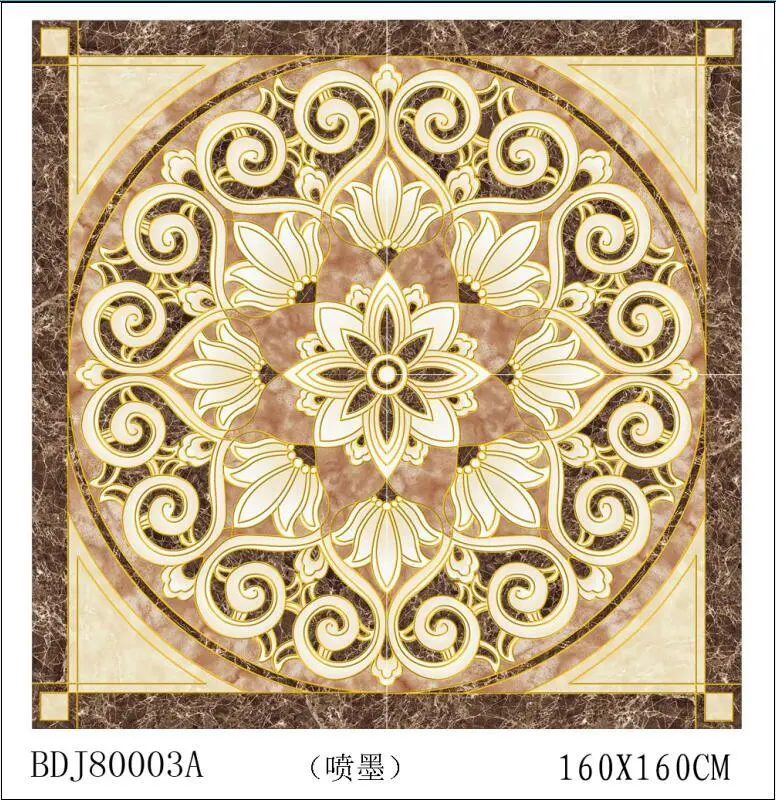Wall and Floor Ceramic 1200*1200mm Golden Porcelain Tile Gold-Plated New Arrival Carpet Tile 600*600mm*4PCS in Dubai Project Hot Selling Bathroom Floor Tile