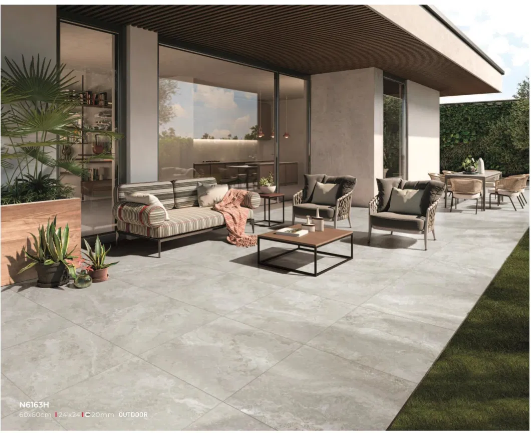 Porcelain Paver 20mm Outdoor Porcelain Tile 60X60 Full Body Non Slip R10/R11 600X600/600X1200mm Garage Tile