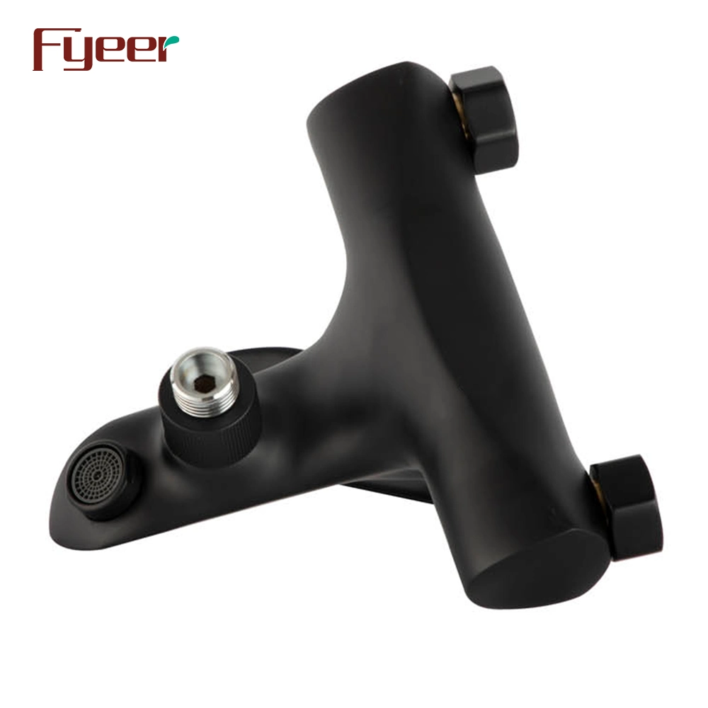 Fyeer Matte Black Wall Mounted Bath and Shower Bathtub Faucet